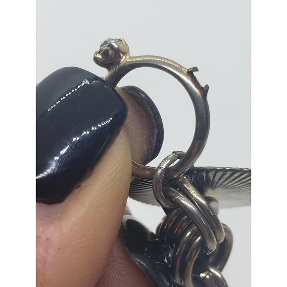 Vintage Chunky Charm Bracelet Heart Ring Charm Wedding Anniversary Engravable - Picture 8 of 12